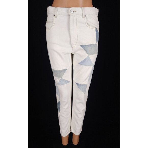 Isabel Marant Etoile Lea Patchwork Star Jeans FR 34 x 30 US XS Blue $365 - Picture 2 of 16